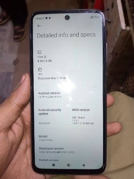 Redmi 10 6/128 condition 10/10 with box 7