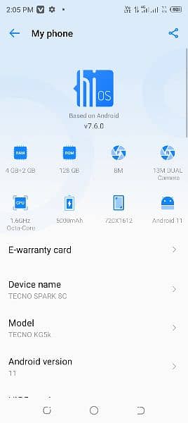 Tecno 8c 4/128 10