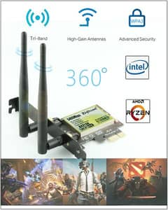 Intel AX210S  Gaming 5400mbps Wifi 6E + Bluetooth 5.2 PCIe Wifi card