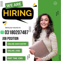 Male and Female Staff needed for Office working and Online working