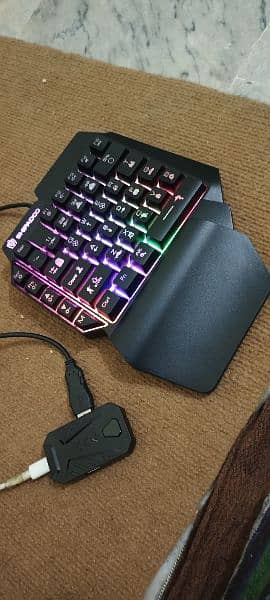 One-Handed Pub-G Gaming Keyboard + Connector 2