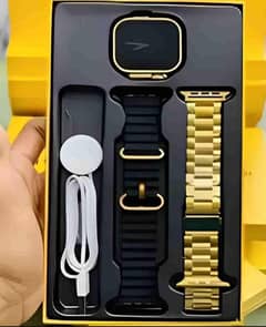 Hk 9 Ultra Gold Smart watch With 1 Straps