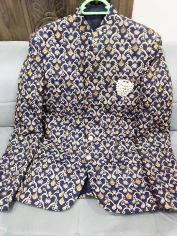 prince coat new design jet blue embroidery 1