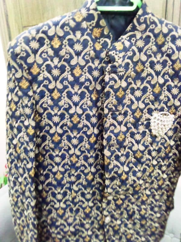 prince coat new design jet blue embroidery 2