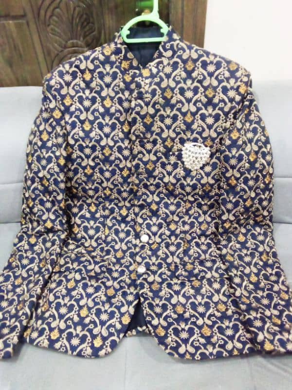 prince coat new design jet blue embroidery 3