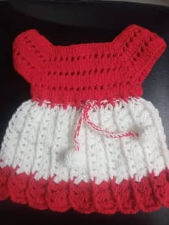 red and white frock