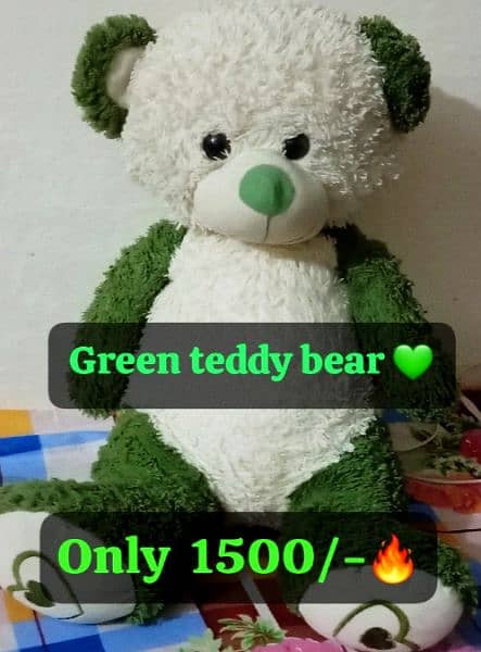 Green teddy bear 0