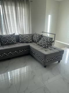 2 Sofas L Shaped with Pillows