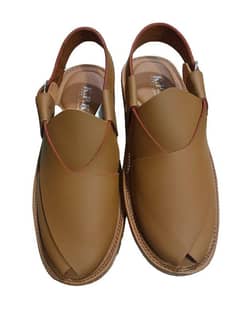 Men's Leather Plain Peshawari chappal