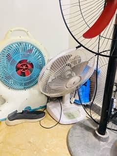 Fan for sale Aik ki battery change huni he or Aik k lye power supply