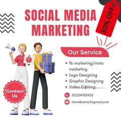 Social Media Marketing, video Editting Graphic designing