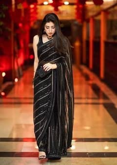 Desinger Fancy Saree in black