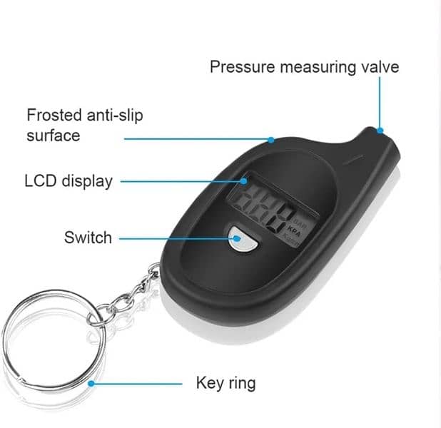 Keychain Tire Pressure Gauge Digital LCD Display 2