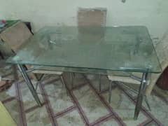 Glass Dining Table(10 mm) with four Chairs