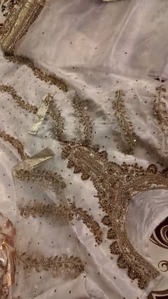 Fancy white and golden 3 pc dress.