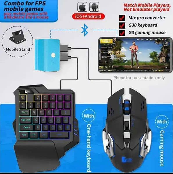 GAMING WIRELESS BLUETOOTH 5 IN 1 COMBO KEYBOARD AND MOUSE - Gaming Kit 0