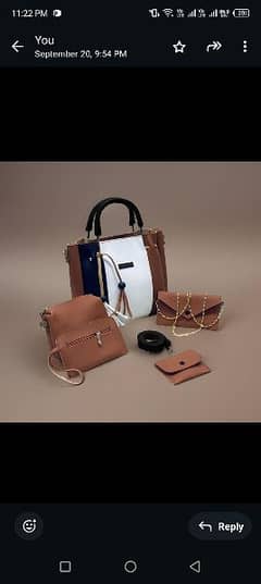 Beautiful trending 5 PCs Leather Handbag. Free delivery 0