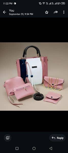 Beautiful trending 5 PCs Leather Handbag. Free delivery 1