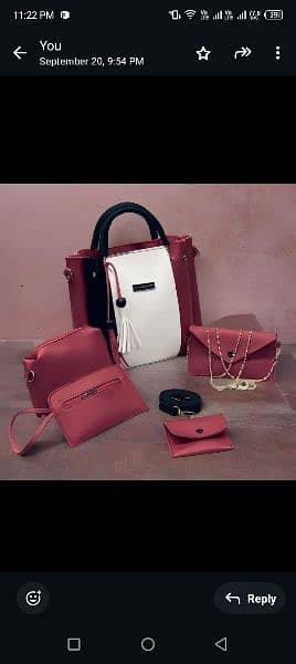 Beautiful trending 5 PCs Leather Handbag. Free delivery 5