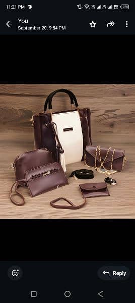 Beautiful trending 5 PCs Leather Handbag. Free delivery 7