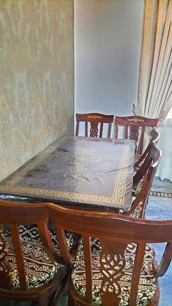 brown colour wooden dining table large size 4