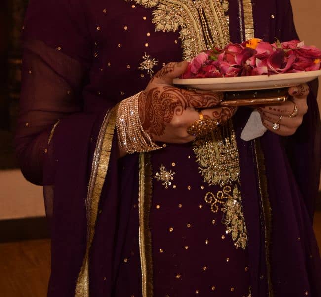 Purple Fancy dress with sharara - bridal dress - party dress 1