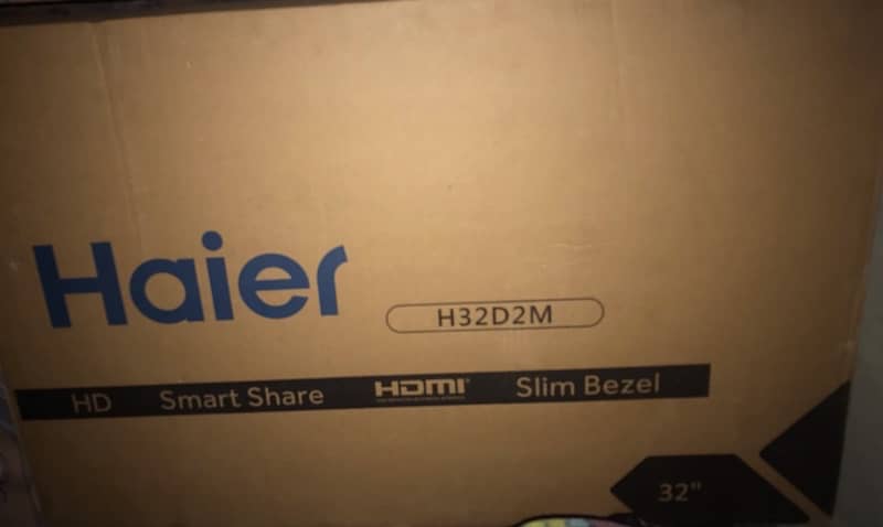 Haier 32 Inches Led H32D2M-HDR Box Pack 1