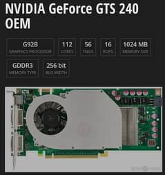 Nvidia GTS 240 256bits 1GB