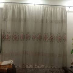 2 fancy  golden embroidered curtains