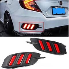 Civic x back bumper reflector with RGB head light rings