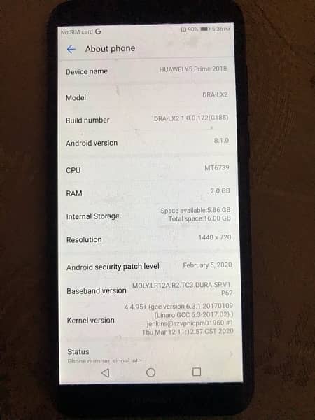 Huawei Y5 Prime 6