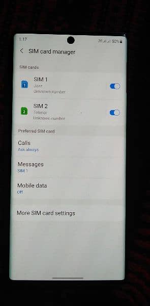 Samsung note 10 dual Sim 8 256 12