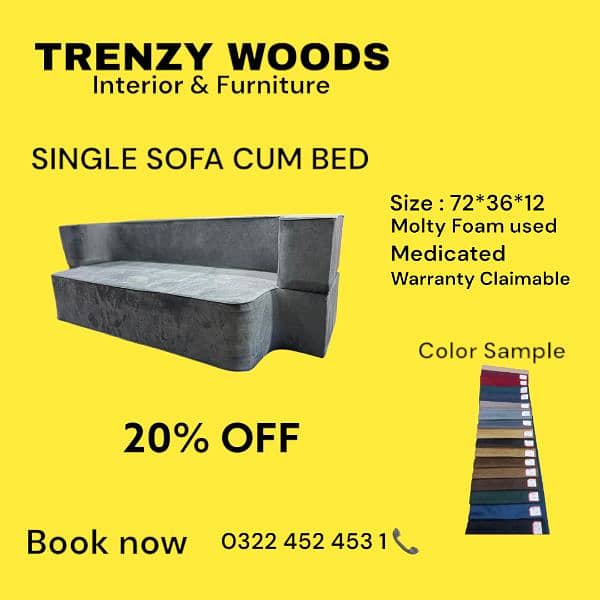 Medicated Sofa CUm Bed Foam | Double seaty Sofa | 2