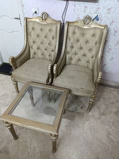 golden chairs and table set for sale urgent