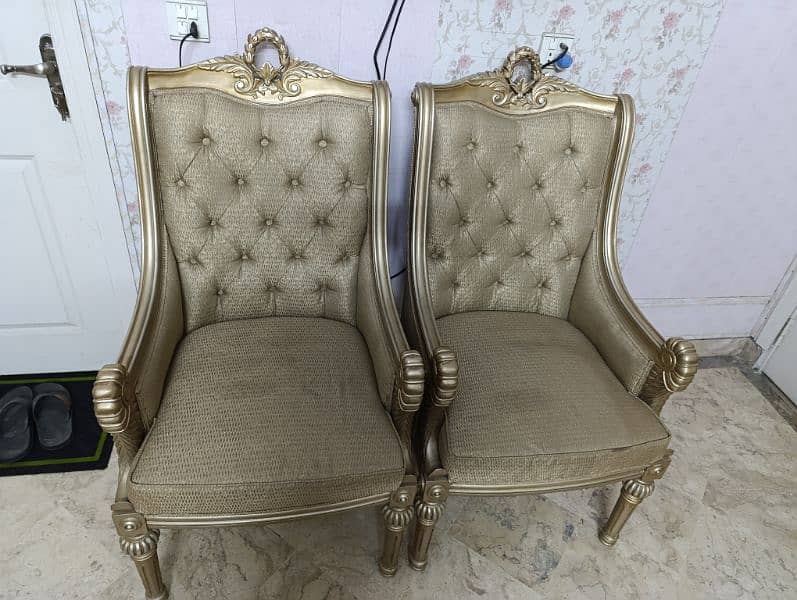 golden chairs and table set for sale urgent 1