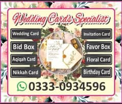 wedding cards Shahid nikkah bid box sweet boxers invitation word card