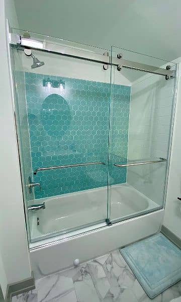 Shower cabin stairs Railing Glass work 2