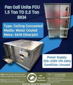 Chilled Water Fan Coil Units FCU (Medium Static Ceiling Concealed) 2 &