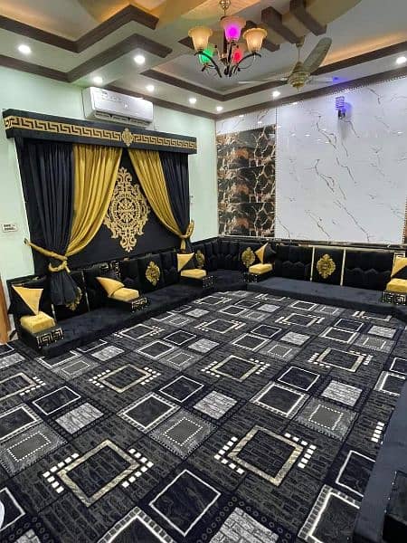 Curtains,Arabic majlis,LCD wall,tv unit,wallpaper,acrylic sheet,wall 0