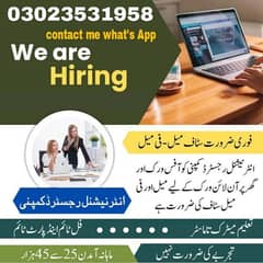 Jobs Available For Male And Female  Part time Full Time Home Base