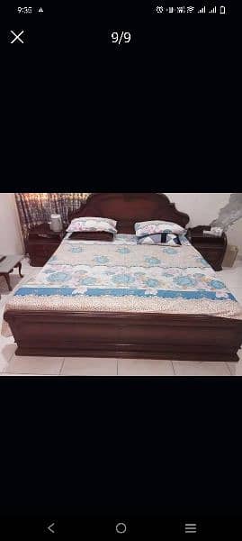 wooden king bed fitted spring mattress with extra mattress 1