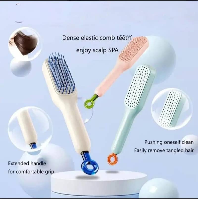 Self Cleaning hair comb 4