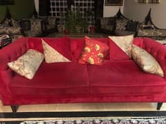 7 seater velvet sofa set