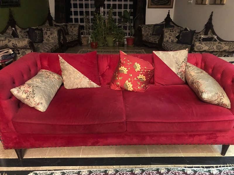 7 seater velvet sofa set 0