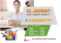 Baby Sitter , Maids , Driver , Cook Chef , Nurse , Baby care Availabl