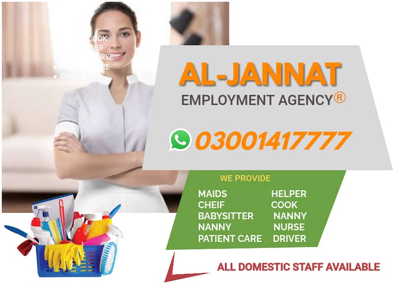 Baby Sitter , Maids , Driver , Cook Chef , Nurse , Baby care Available 0