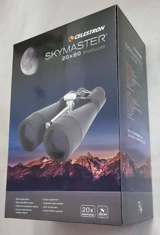 New Celestron SkyMaster 20x80 Astronomy binocular with Tripod Adapter 0