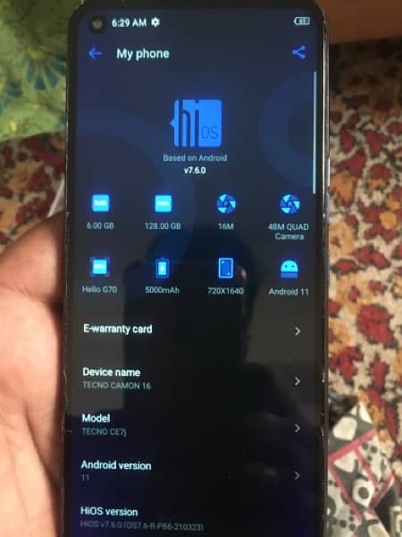 sale tecno comon 16 gb128 ram6 with box 5