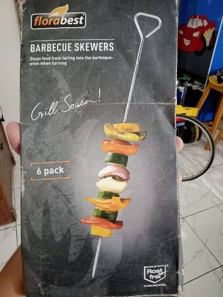 BBQ Skewers x6 of Stainless Steel in New Condition 0