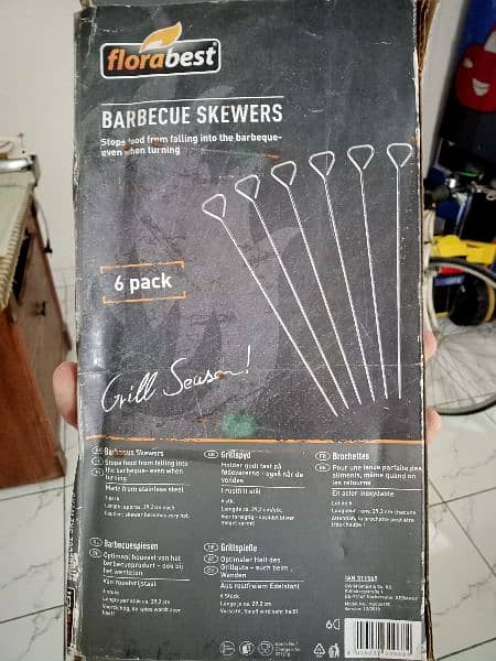 BBQ Skewers x6 of Stainless Steel in New Condition 1